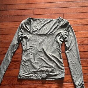 Abercrombie & Fitch Long Sleeve Scoop Neck Top - Olive